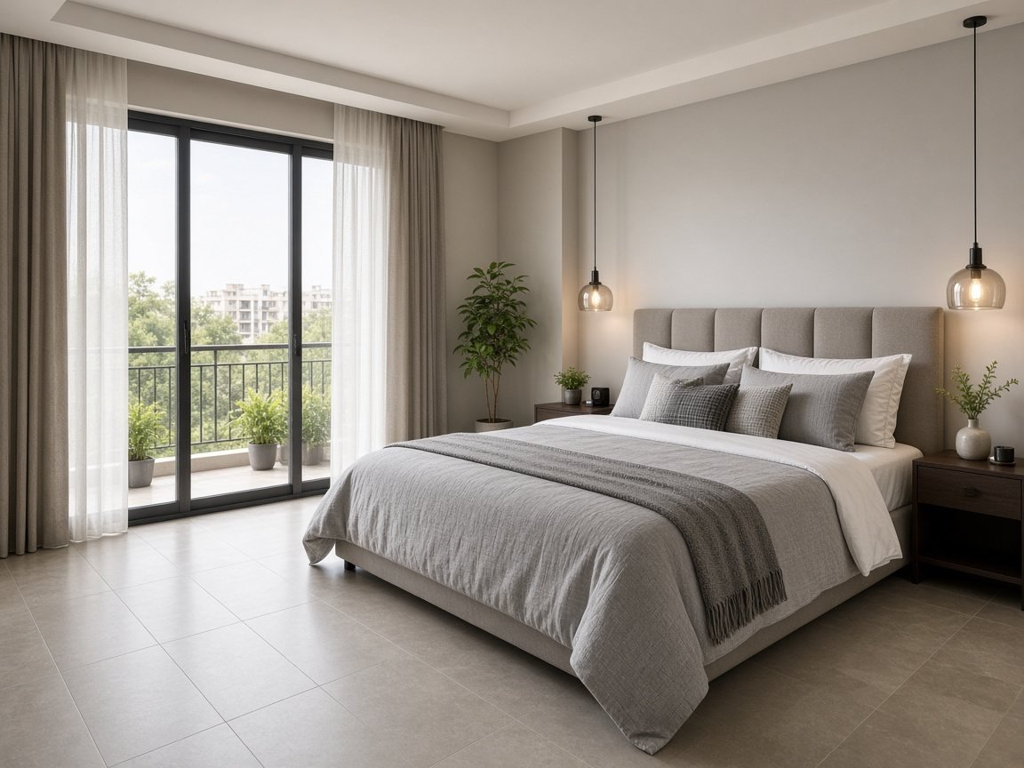 Duplex first-floor bedroom