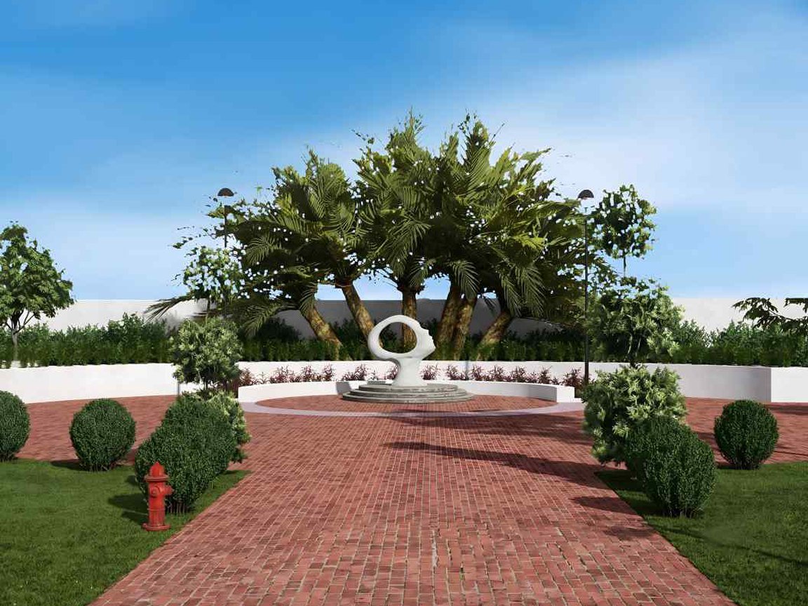 Landscaped garden walkway