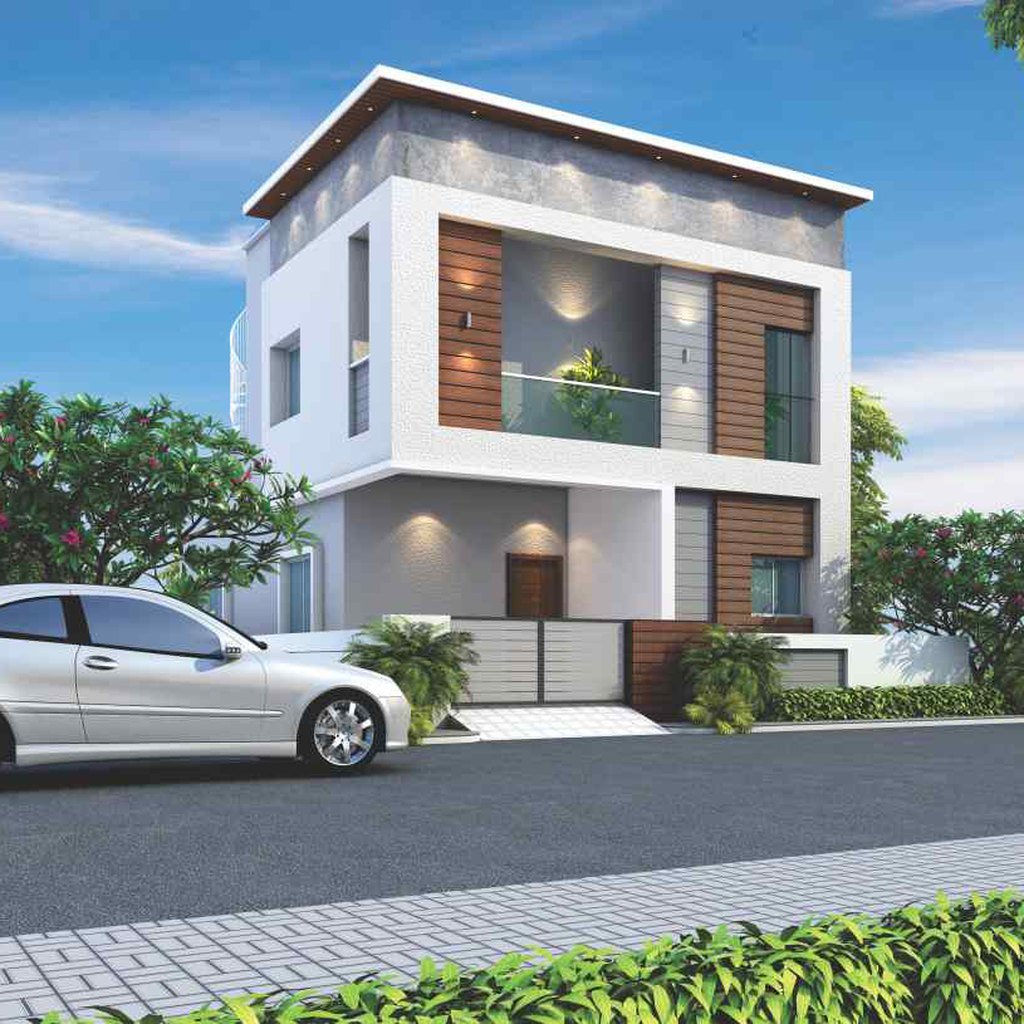 MSS Balaji Grandeur duplex home in the evening